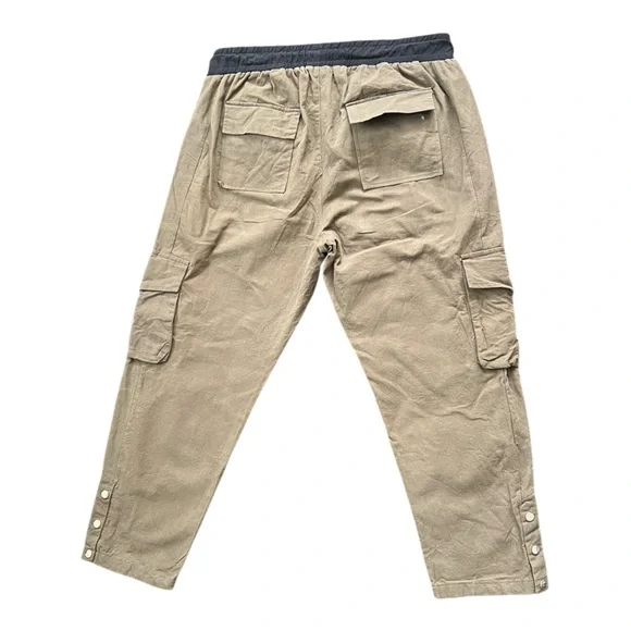 MNML Drawstring Cargo Jogger Pants Men’s Large Green Organic Cotton Size XXXL